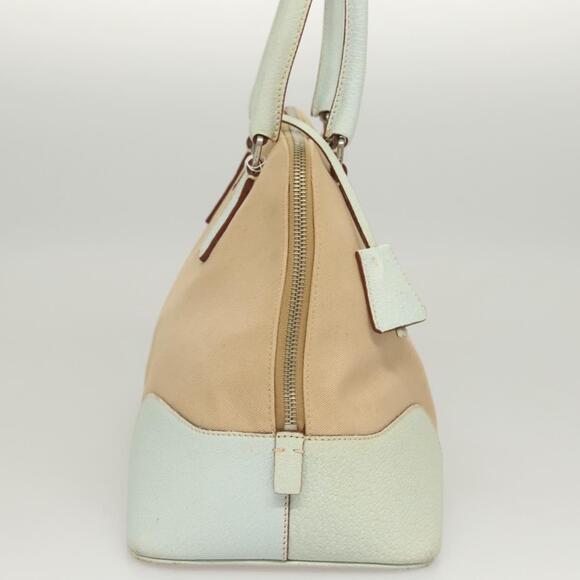 PRADA Hand Bag Canvas Beige Silver - Picture 5 of 13